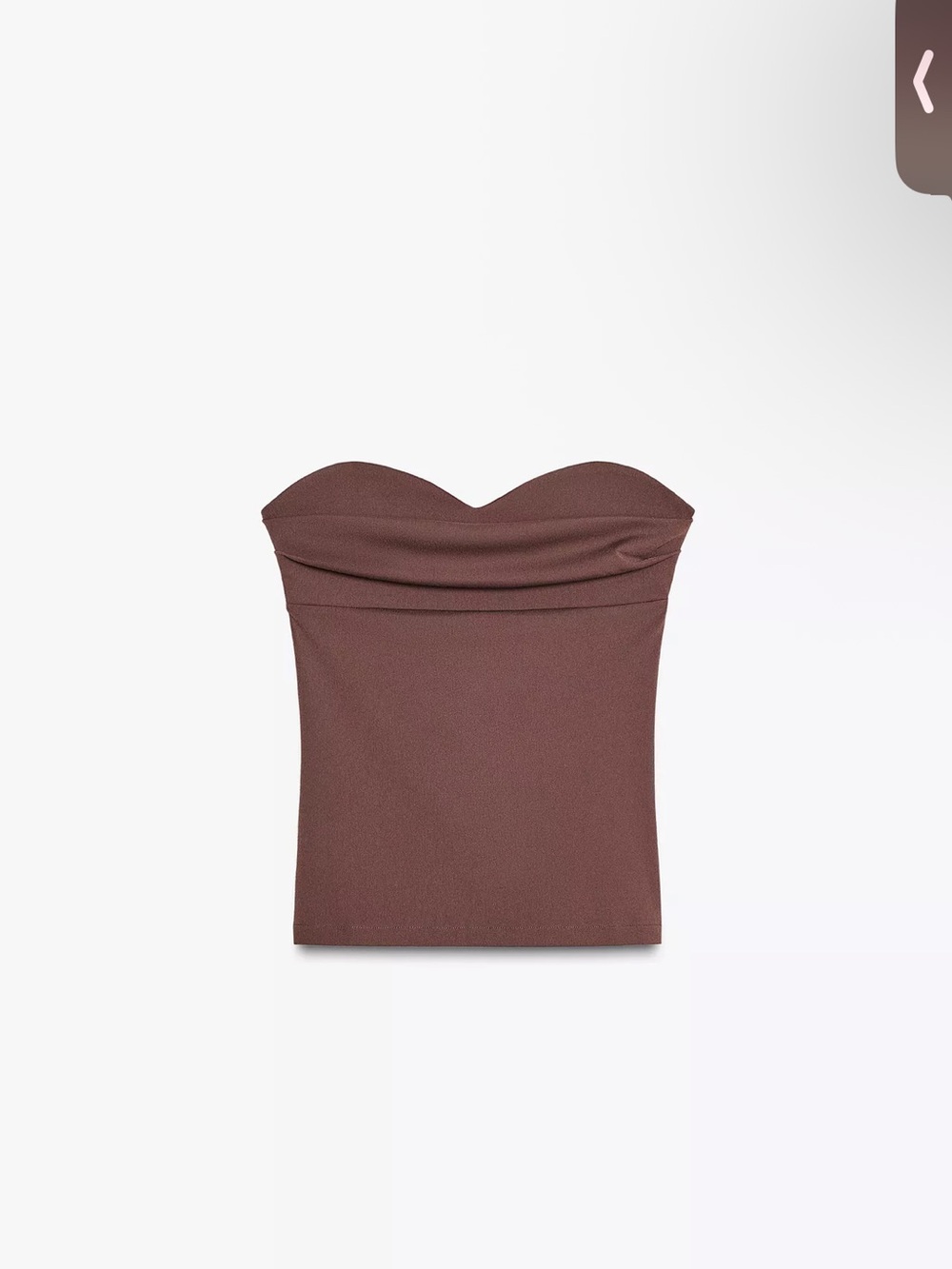 ZARA brown strapless top size S